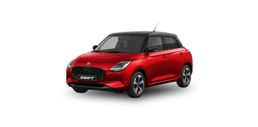 SUZUKI SWIFT HYBRID color ROJO CON TECHO NEGRO