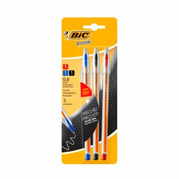Lapicera Cristal T/f Surtida X 3u X50