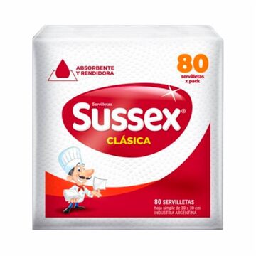Servilleta Sussex Clasica 30x30 X 80u X30