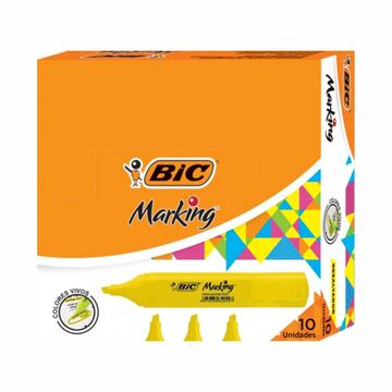 Resaltador Bic Fluor Amarillo X 10u X6