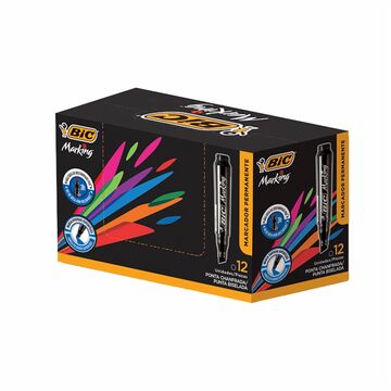 Marcador Bic Permanente Negro X 12u X12